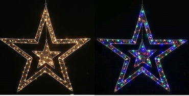 LED Starry Wire 2-in-1 Hanging Star 80cm