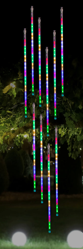 LED Digital Flash Meteor Tubes 20pk Waterfall Melting Tubes 20pk 50cm Multicolour