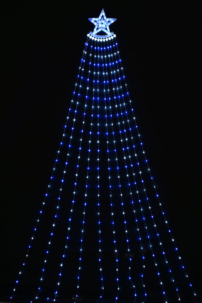 LED Flex wire Waterfall Cascading Star Strand Light -multicolour /blue and white
