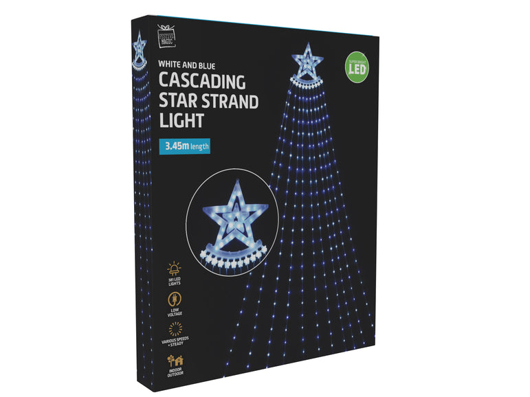 LED Flex wire Waterfall Cascading Star Strand Light -multicolour /blue and white