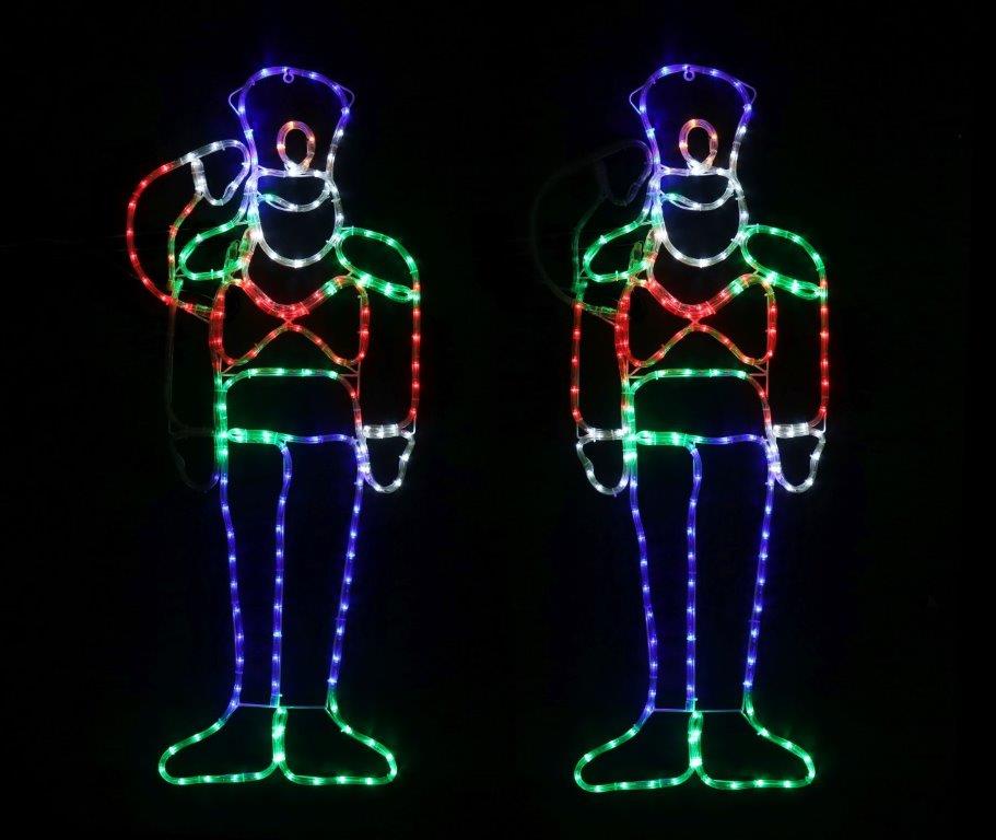 LED Ropelight Saluting Nutcracker
