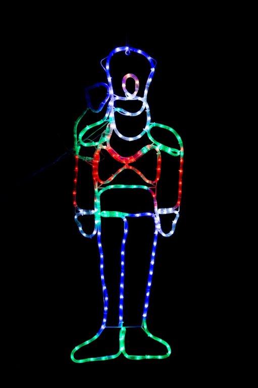 LED Ropelight Saluting Nutcracker