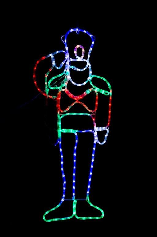 LED Ropelight Saluting Nutcracker