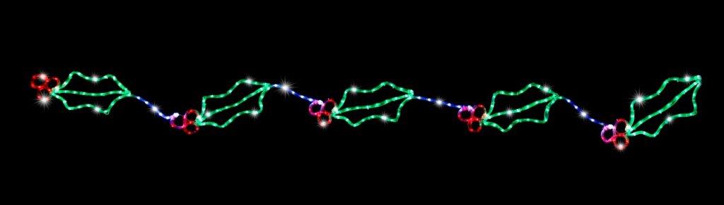 LED Ropelight Holly Garland 5 Pack