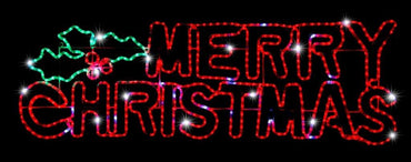 LED Ropelight Merry Christmas Sign