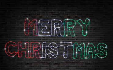 LED RED/GREEN/WHITE  Rope light Merry Christmas 273 CM X88CM