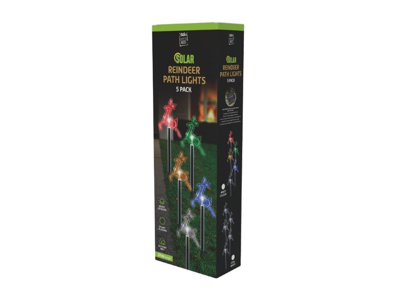 Solar LED Reindeer Path Lights 5 Pack