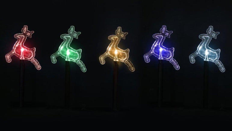 Solar LED Reindeer Path Lights 5 Pack