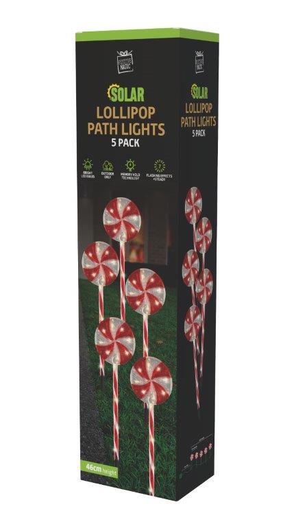Solar LED Lollipop Path Lights 5 Pack