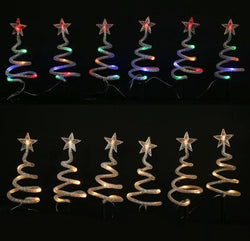 Solar LED Mesh Spiral Path Tree 6 Pack