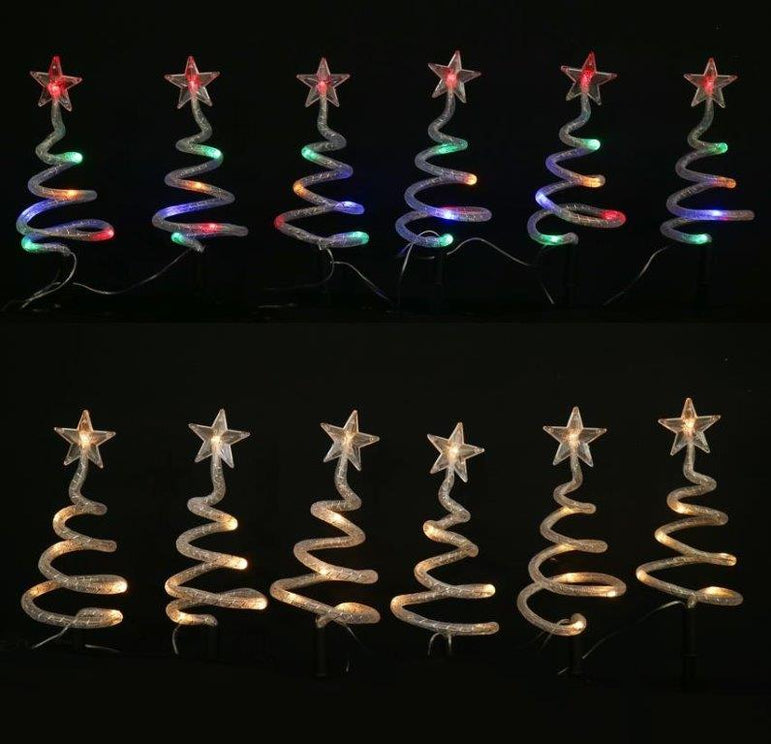 Solar LED Mesh Spiral Path Tree 6 Pack