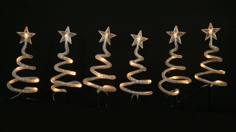 Solar LED Mesh Spiral Path Tree 6 Pack