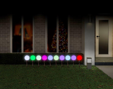 LED Colour-Changing Path Ball Lights 10 Pack