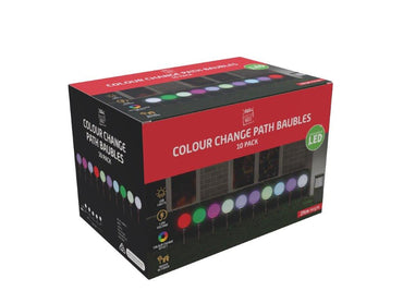 LED Colour-Changing Path Ball Lights 10 Pack