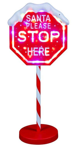 LED Multicolour Stop Here Sign 1m