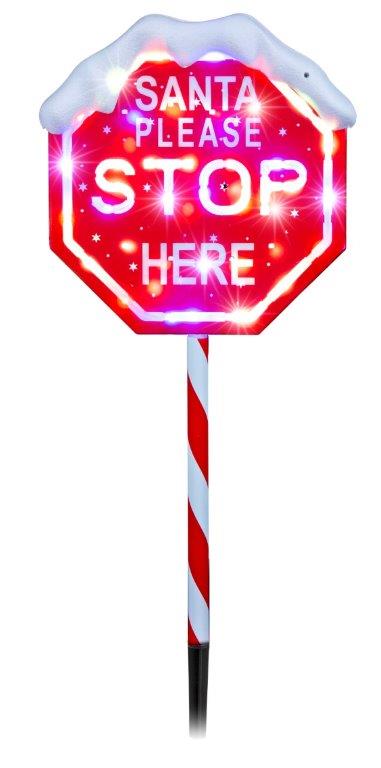 LED Multicolour Stop Here Sign 1m