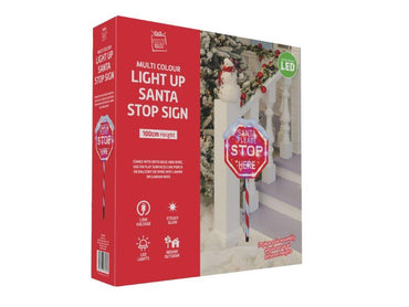 LED Multicolour Stop Here Sign 1m