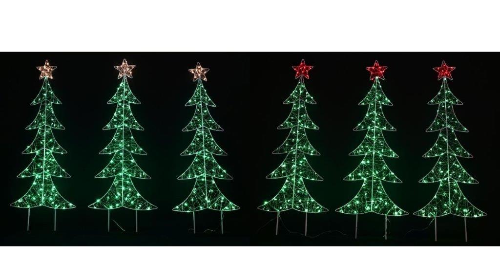 LED Starry Wire Trees Path Lights 3 Pack