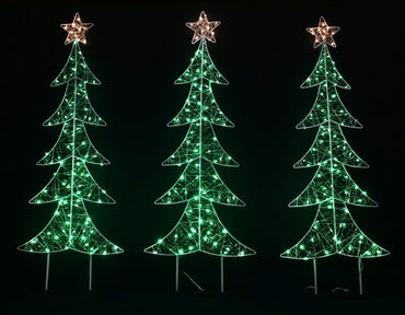 LED Starry Wire Trees Path Lights 3 Pack