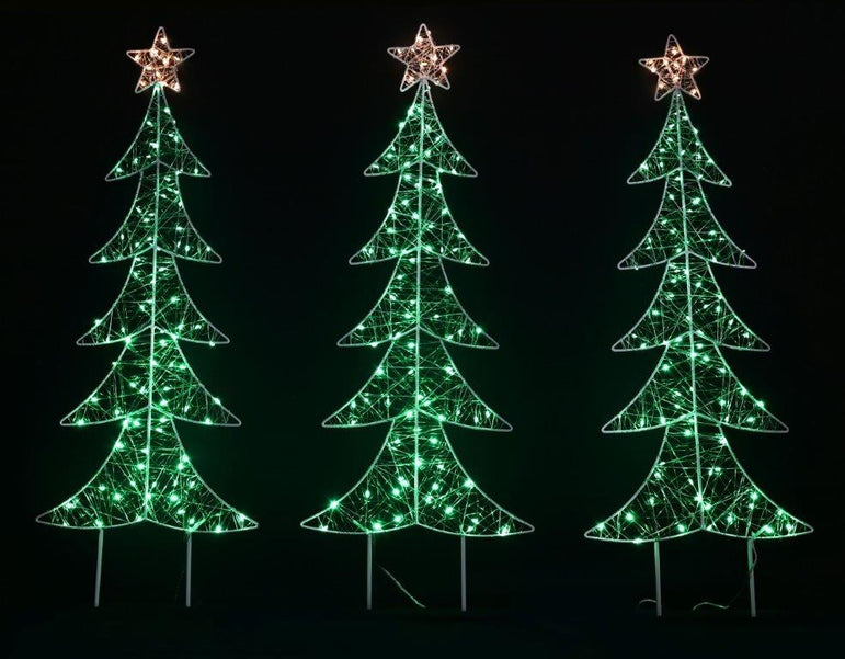 LED Starry Wire Trees Path Lights 3 Pack