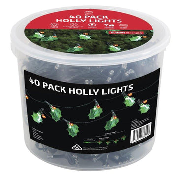 LED Holly Lights 40 Pack