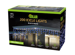 Solar LED Icicles Lights 200 LED asst colours