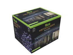 400 Solar LED Icicle Lights