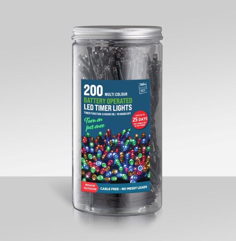 LED Battery Operated Timer Lights 200