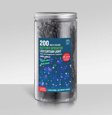 LED 200 Battery Operated Curtain Lights
