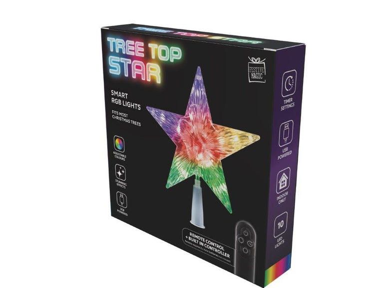 USB LED Lightshow Star Topper 19cm