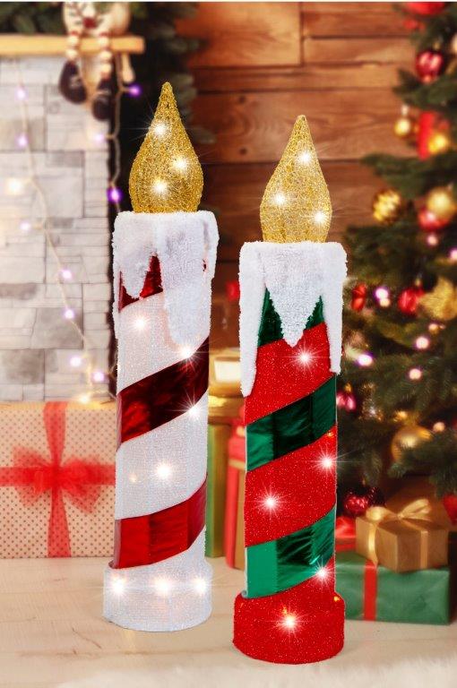 LED Twinkle Tinsel Candle 77cm