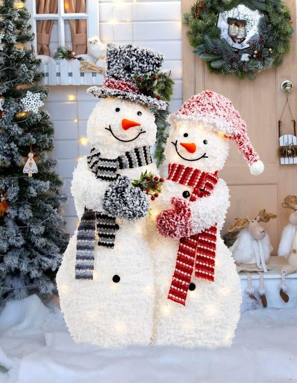 LED Frosty Couples Snowman 100cm