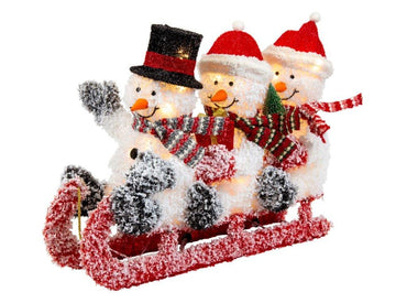 LED Frosty Snowmen on Sled 75cm