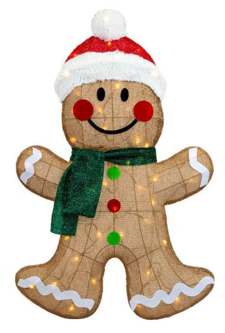 LED Tinsel Gingerbread Pair