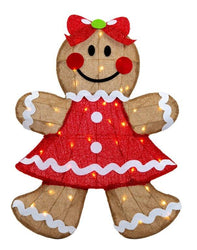 LED Tinsel Gingerbread Pair