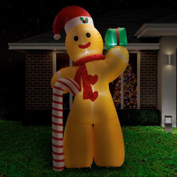Inflatable Gingerbread Man with Cane 240cm
