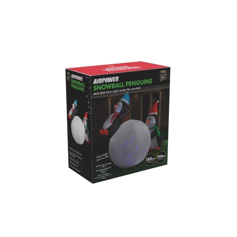 Inflatable Penguins Playing Snowball