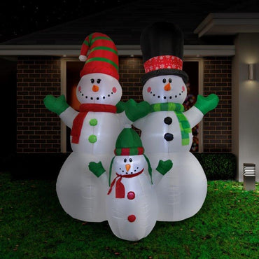 Inflatable Snowman Family 3 Piece 240cm