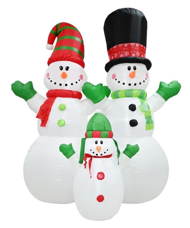 Inflatable Snowman Family 3 Piece 240cm