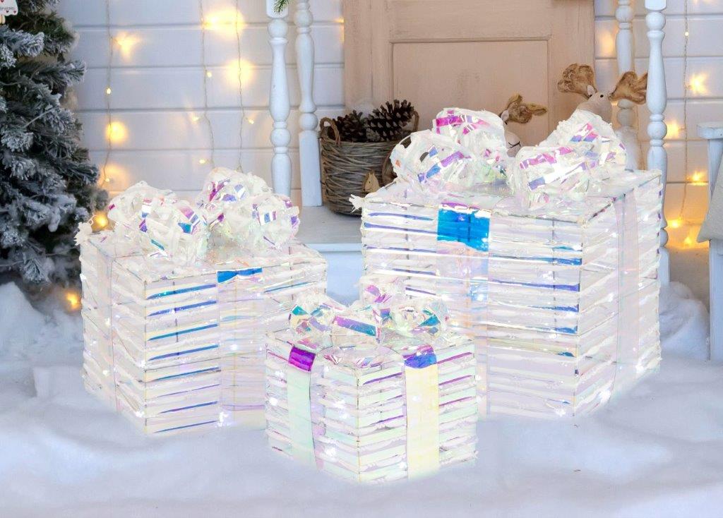 3 Piece LED Presents Iridescent