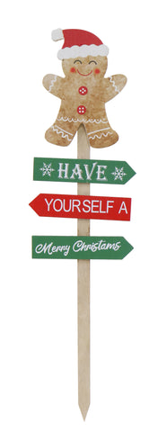 Gingerbread Garden Stake 50cm Asst