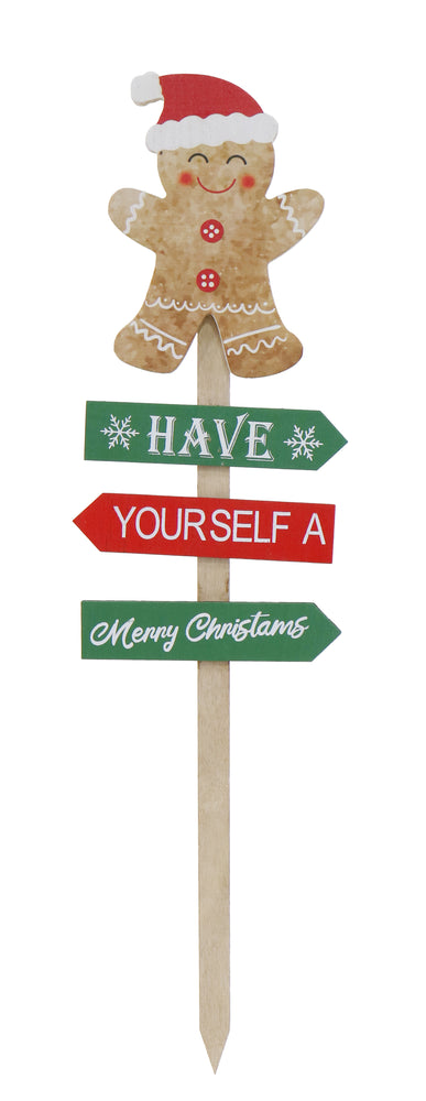 Gingerbread Garden Stake 50cm Asst