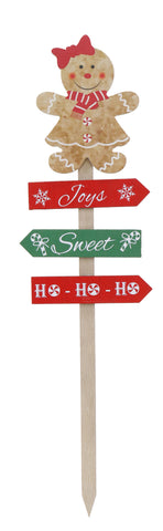 Gingerbread Garden Stake 50cm Asst