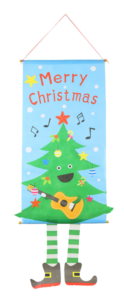 Christmas Banner w/Legs Printed 110cm Asst