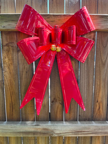 Fancy Hanging Metal Bow w/2 Nut bells