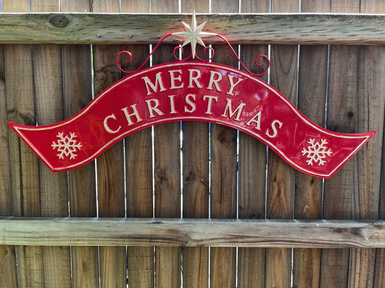Metal Merry Christmas Arch Sign / Font Merry Christmas asst