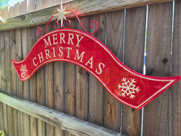 Metal Merry Christmas Arch Sign / Font Merry Christmas asst