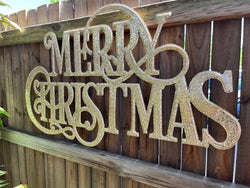 Metal Merry Christmas Arch Sign / Font Merry Christmas asst