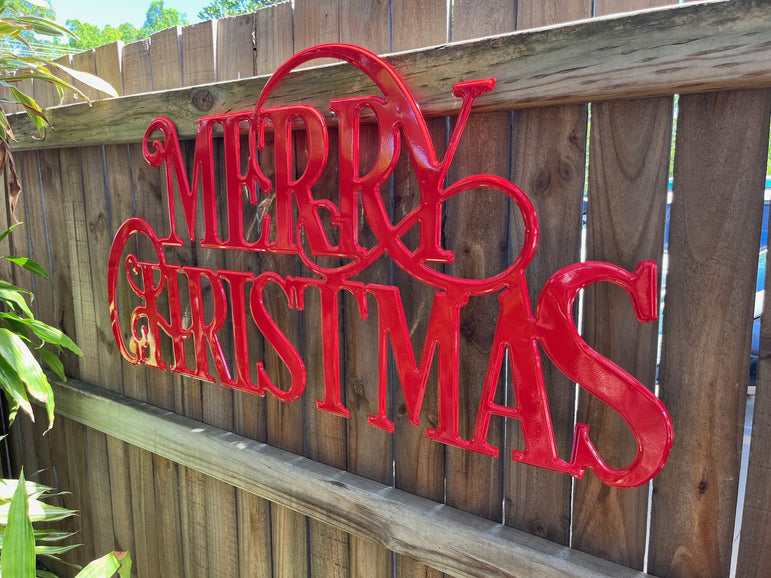 Metal Merry Christmas Arch Sign / Font Merry Christmas asst