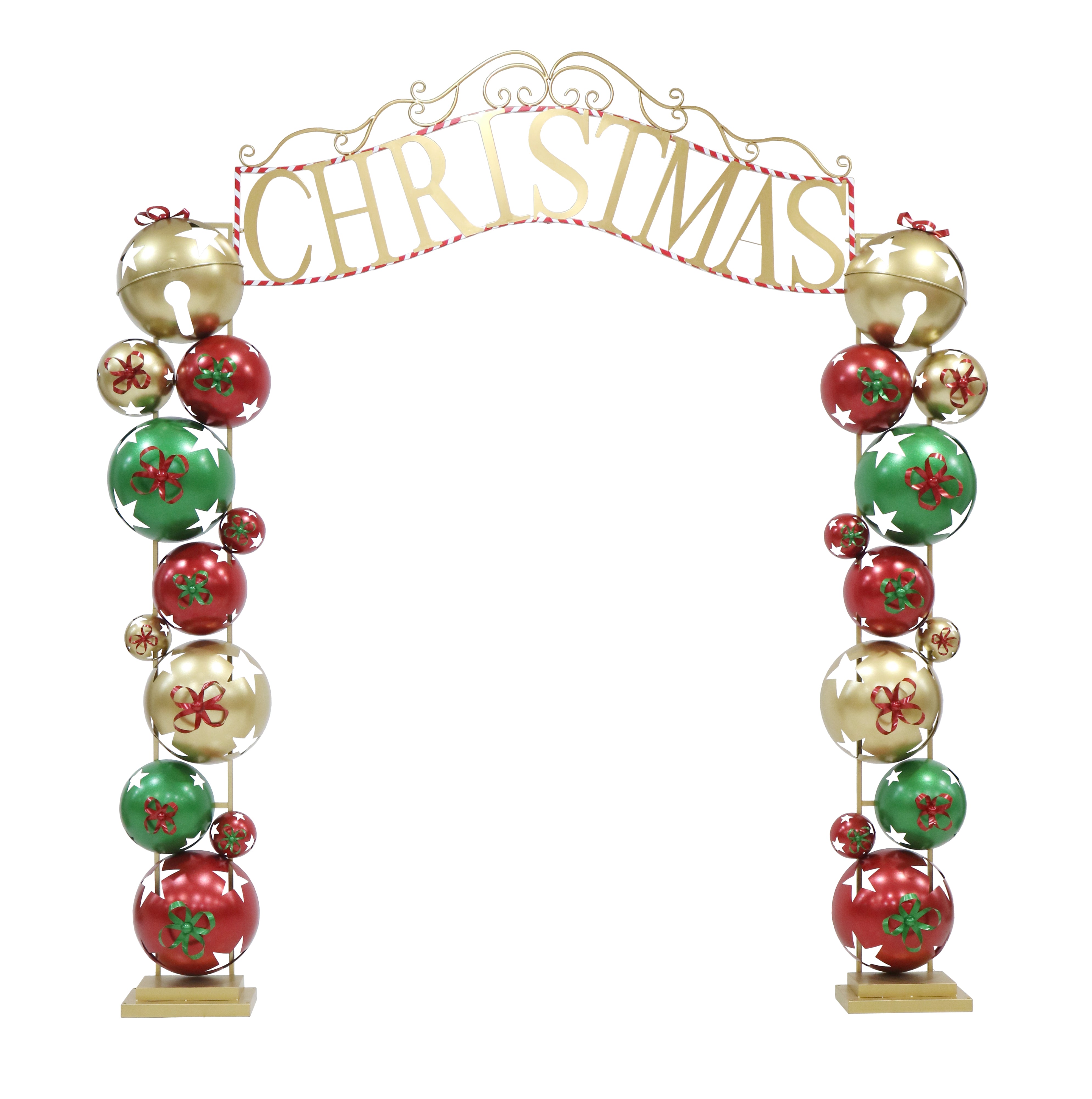 Large Christmas Metal Arch Stacked Nut bells
